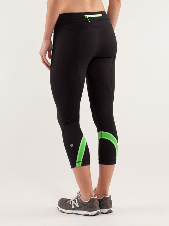 lululemon athletica Pants - Lululemon run inspire crop II BLACK/ frond